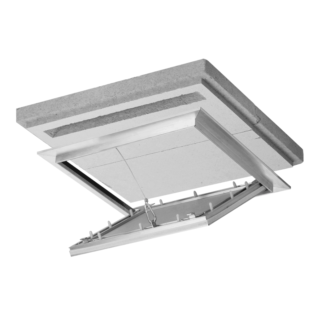 Brandwerend inspectieluik Alustar Airproof EI30 voor verlaagd plafond, luchtdicht en rookdicht, 200×200 tot 600×600 mm