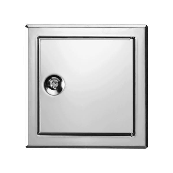Inspectieluik Tempo Softline van gepolijst RVS, vierkantsleutel, 200×200 tot 600×600 mm