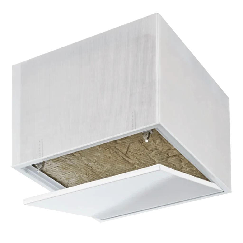 Tempo Primus luchtdicht inspectieluik 550x550mm met aluminium frame, isolatie & veersluiting, 500×500 tot 500×500 mm