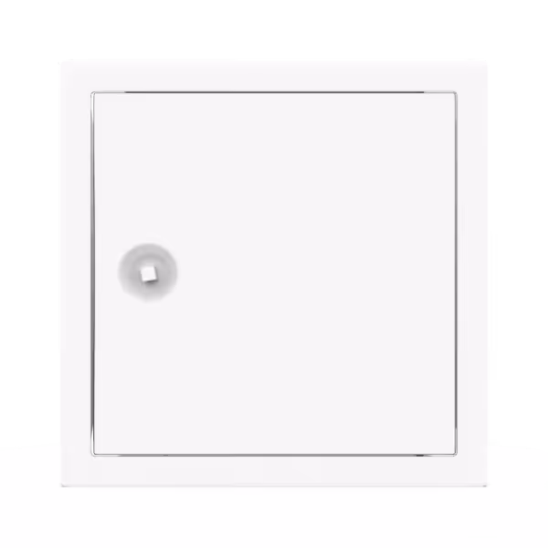 Stalen inspectieluik Tempo Softline, wit, vierkantsleutel, kader met zacht profiel, 150×150 tot 1300×1400 mm