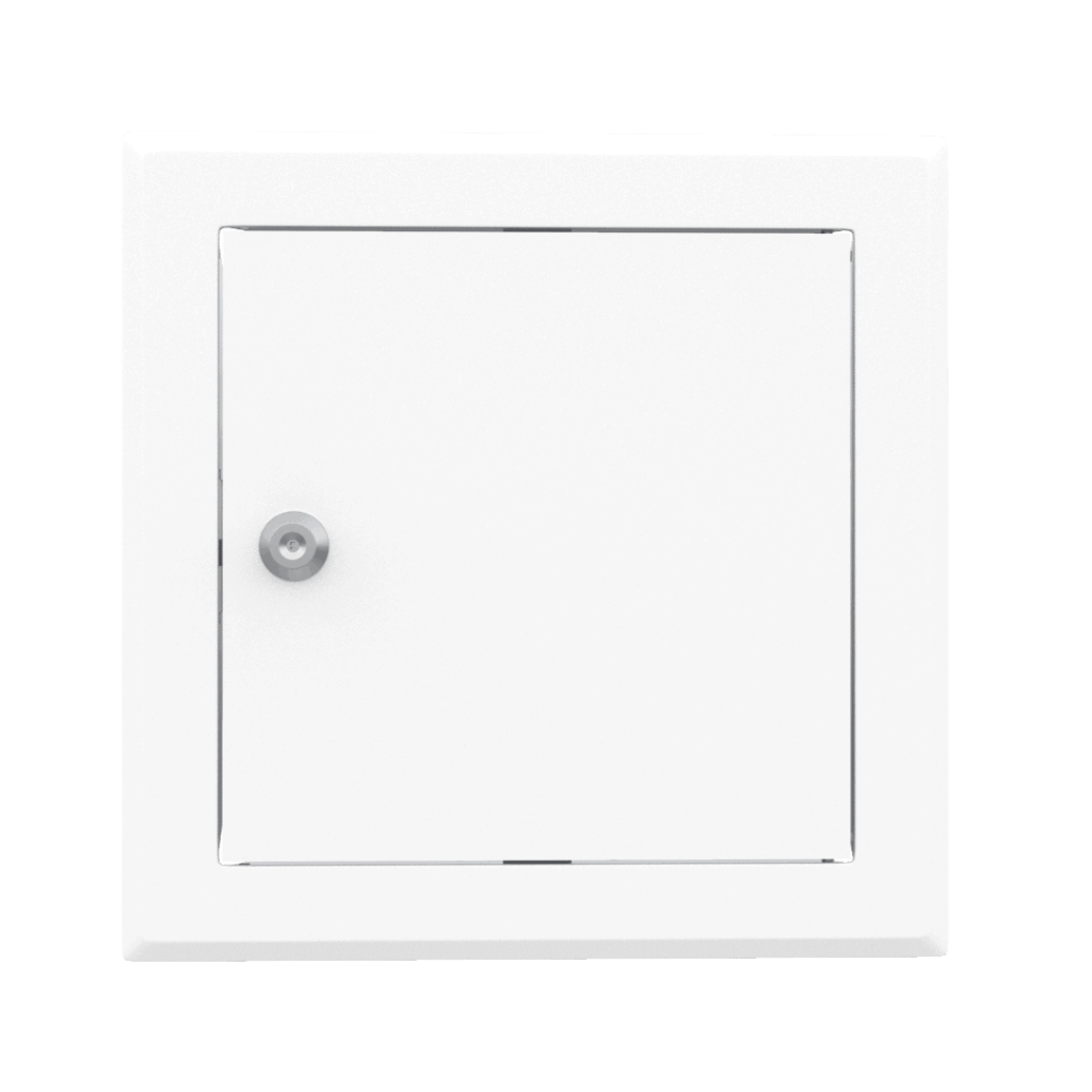 Stalen inspectieluik Tempo Softline, wit, cilindersleutel, 150×150 tot 1200×1200 mm
