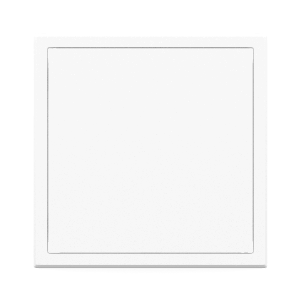 Stalen inspectieluik Tempo Softline, wit, push-to-open, gladde deur zonder zichtbare vergrendeling, 150×150 tot 1300×1400 mm